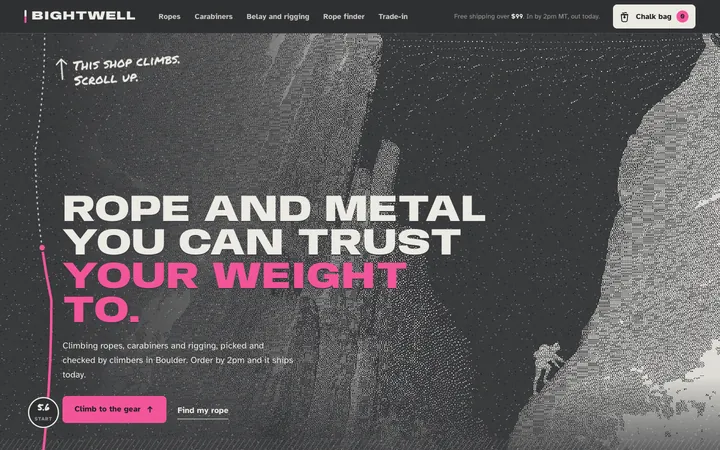 Bightwell homepage on desktop