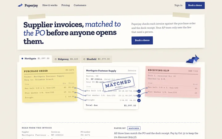 Paperjay homepage on desktop