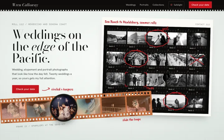 Wren Calloway homepage on desktop